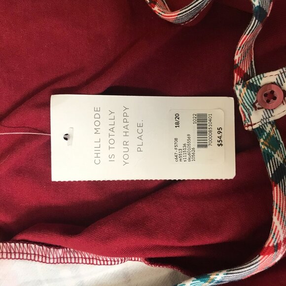 SLEEP BY CACIQUE - WOMEN'S 18/20 - BURGUNDY LONG SLEEVE COTTON BLEND PAJAMA TOP - Picture 8 of 9